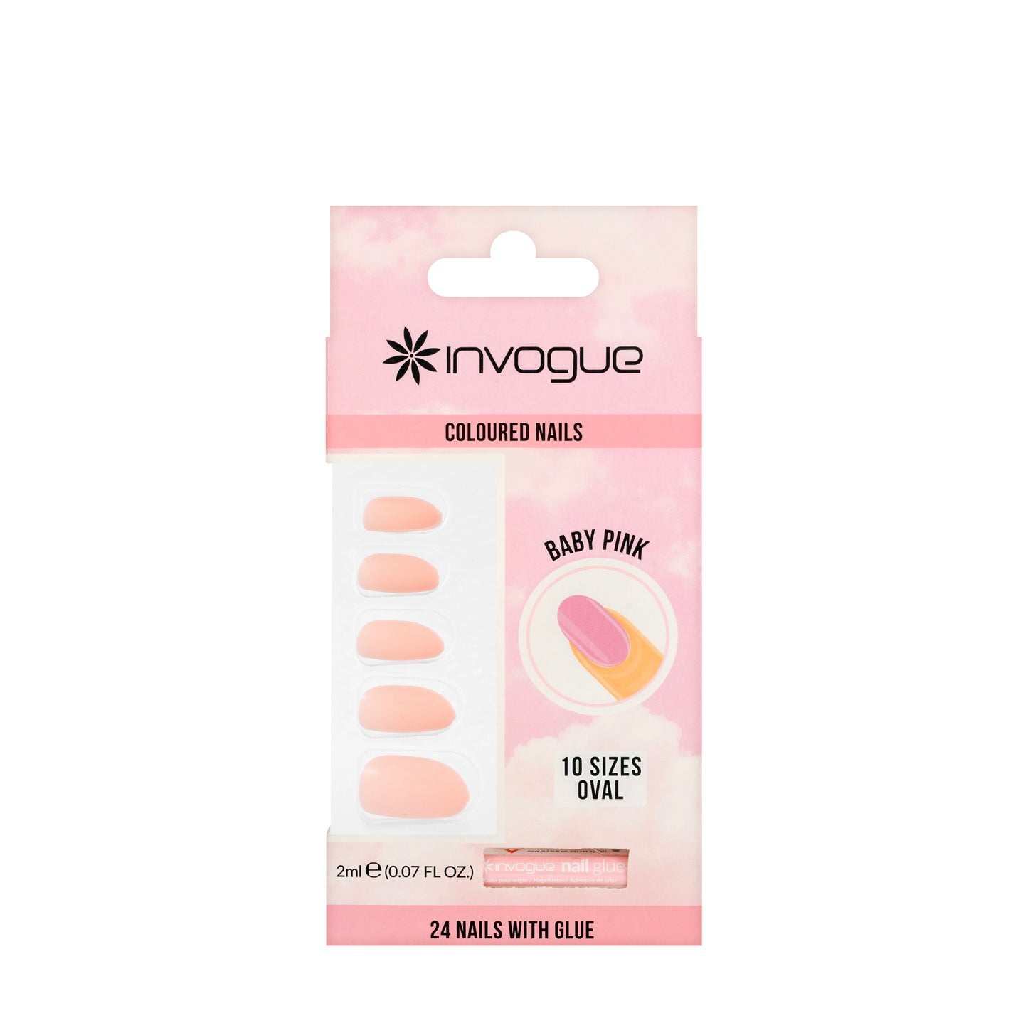 Invogue Natural Nails Baby Pink  (Oval) 227