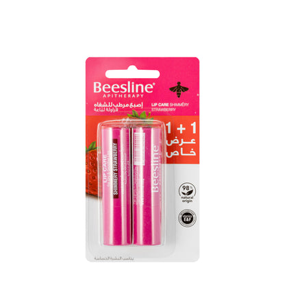Beesline Lip Care Shimmery Strawberry 4 Gm 1+1 Offer Pack