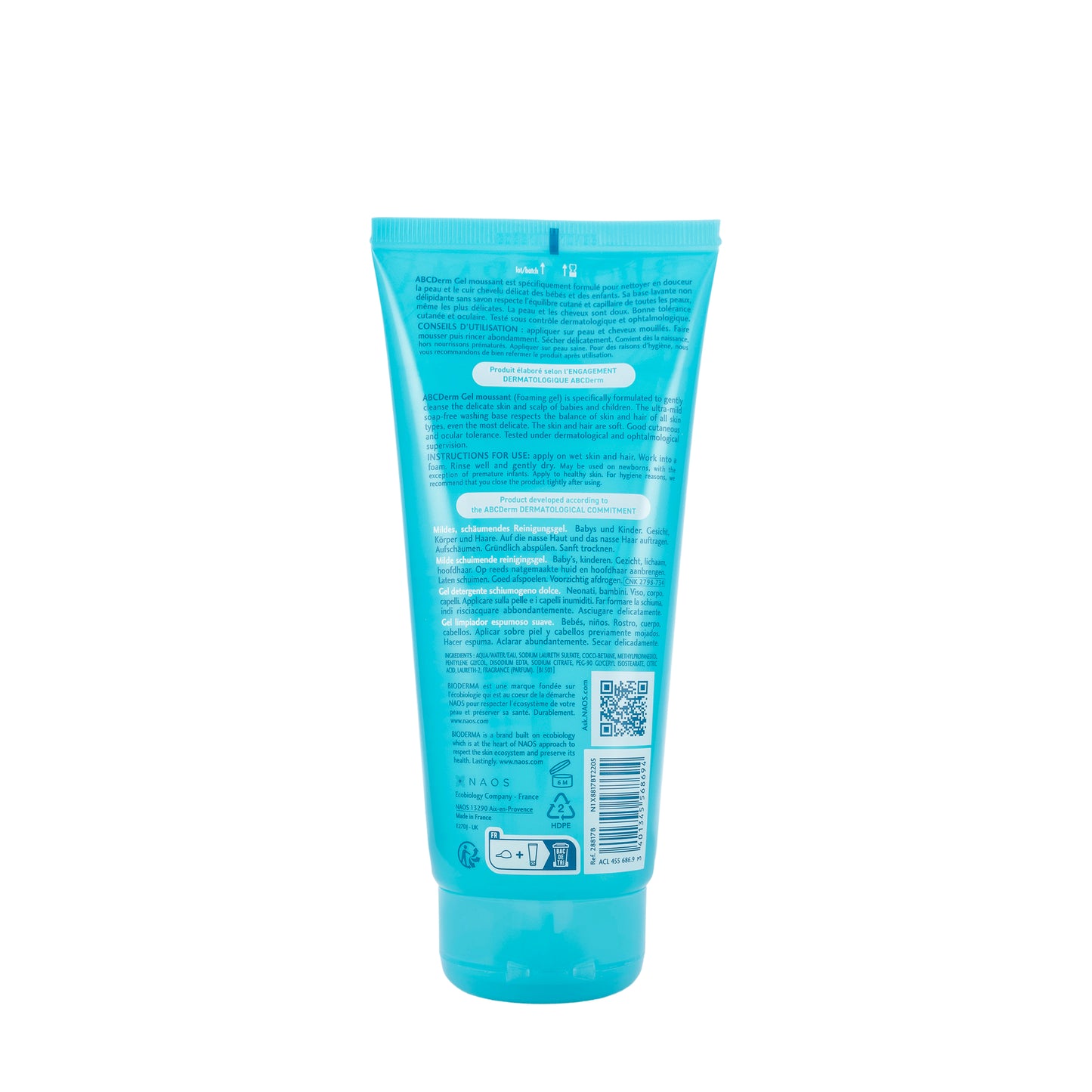 Bioderma ABCDerm Moussant Mild Foaming Cleanser 1 Liter+200 Ml Offer Pack
