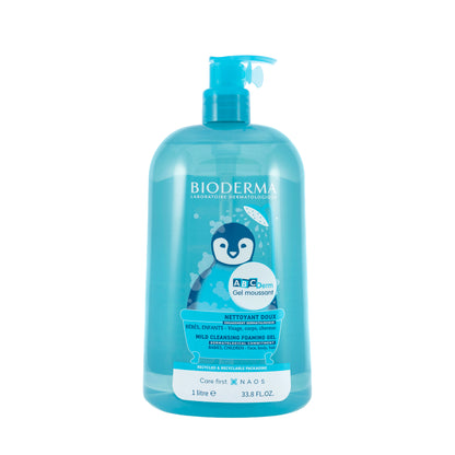 Bioderma ABCDerm Moussant Mild Foaming Cleanser 1 Liter+200 Ml Offer Pack