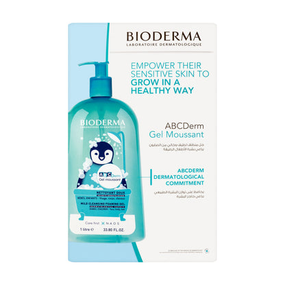 Bioderma ABCDerm Moussant Mild Foaming Cleanser 1 Liter+200 Ml Offer Pack