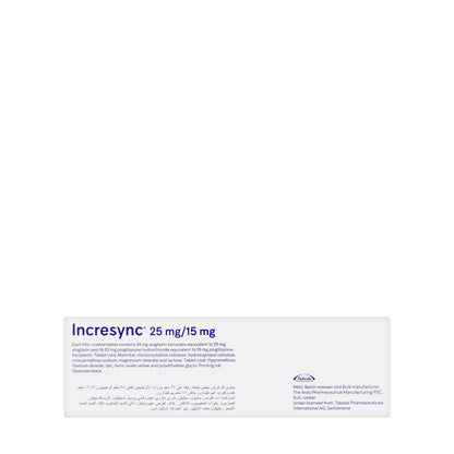 Incresync 25/15Mg 28 Tablets