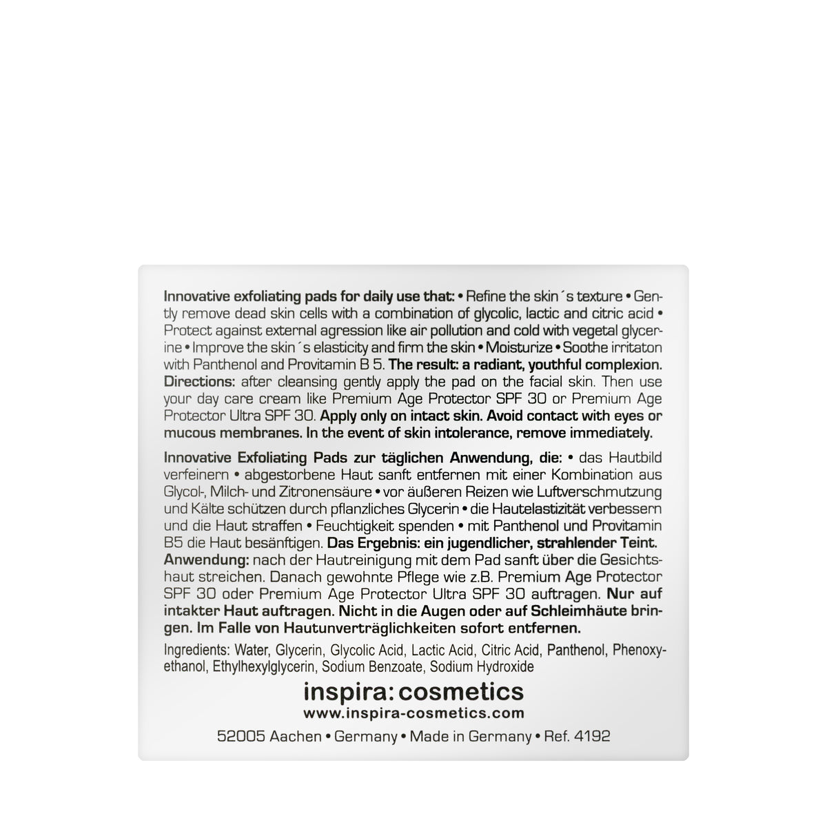 Inspiramed AHA Radiant Complexion Pads 40 Pieces