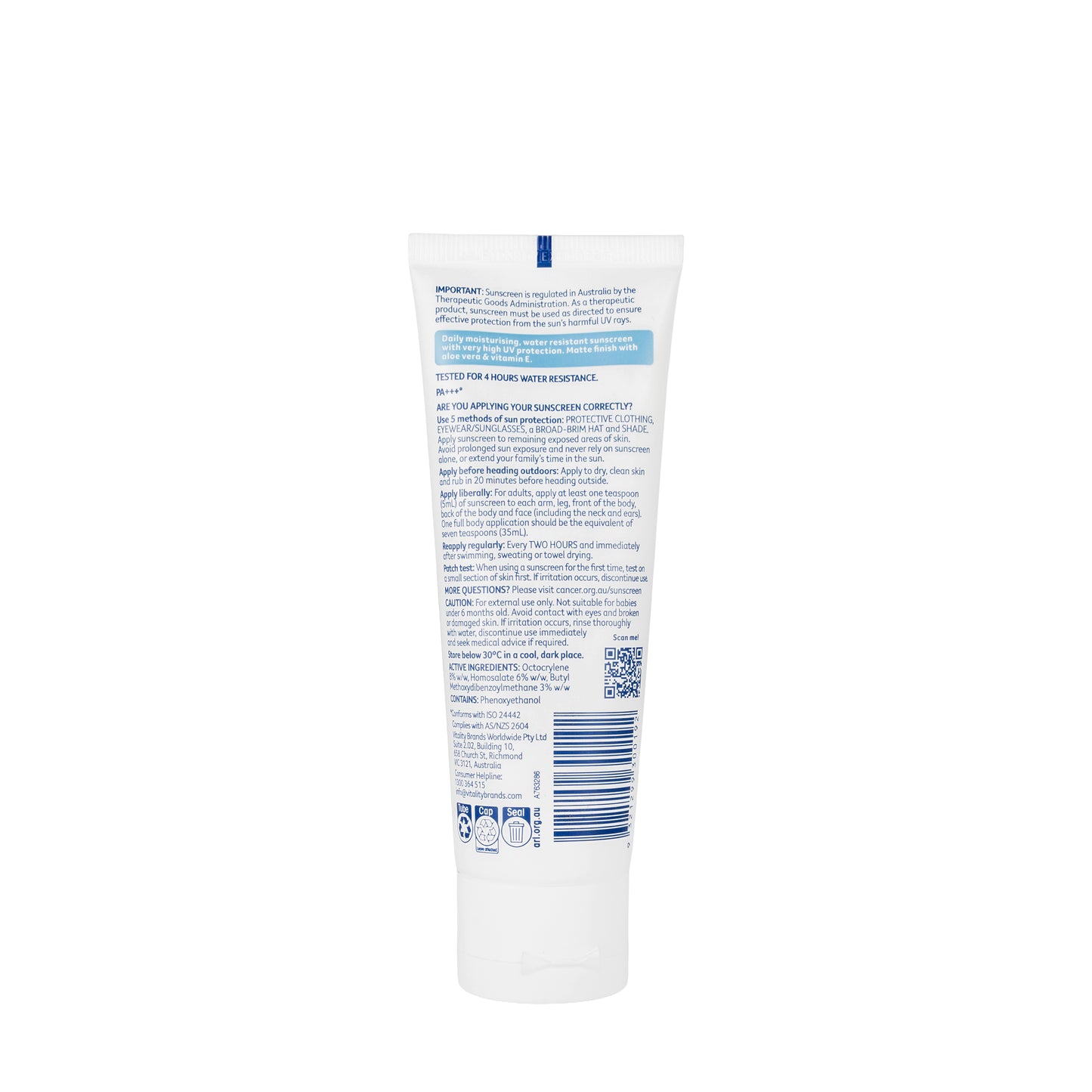 Cancer Council Face Day Wear Moisturiser Matte Invisible SPF50+ lotion 75 Ml