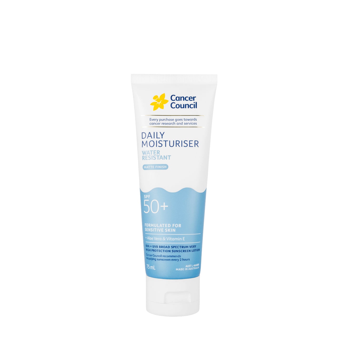 Cancer Council Face Day Wear Moisturiser Matte Invisible SPF50+ lotion 75 Ml