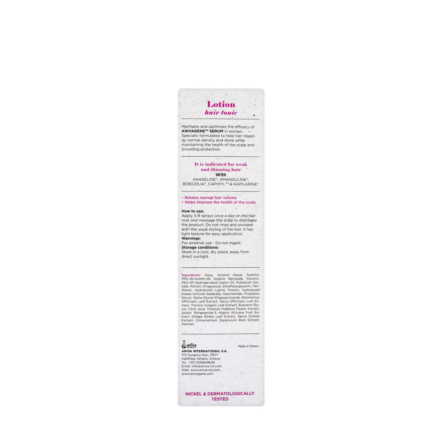 Anivagene Woman Hair Tonic[Lotion] 125Ml