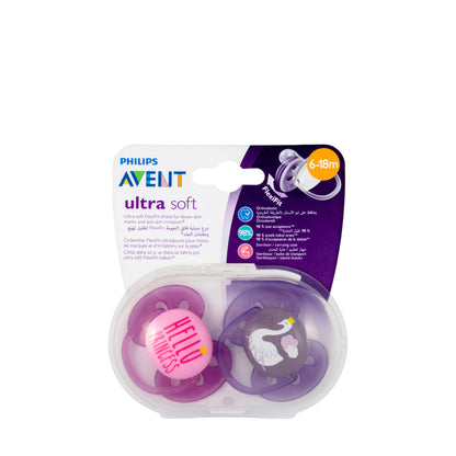 Avent [3181] Soft Soother 6-18 M Girls 2 Pieces