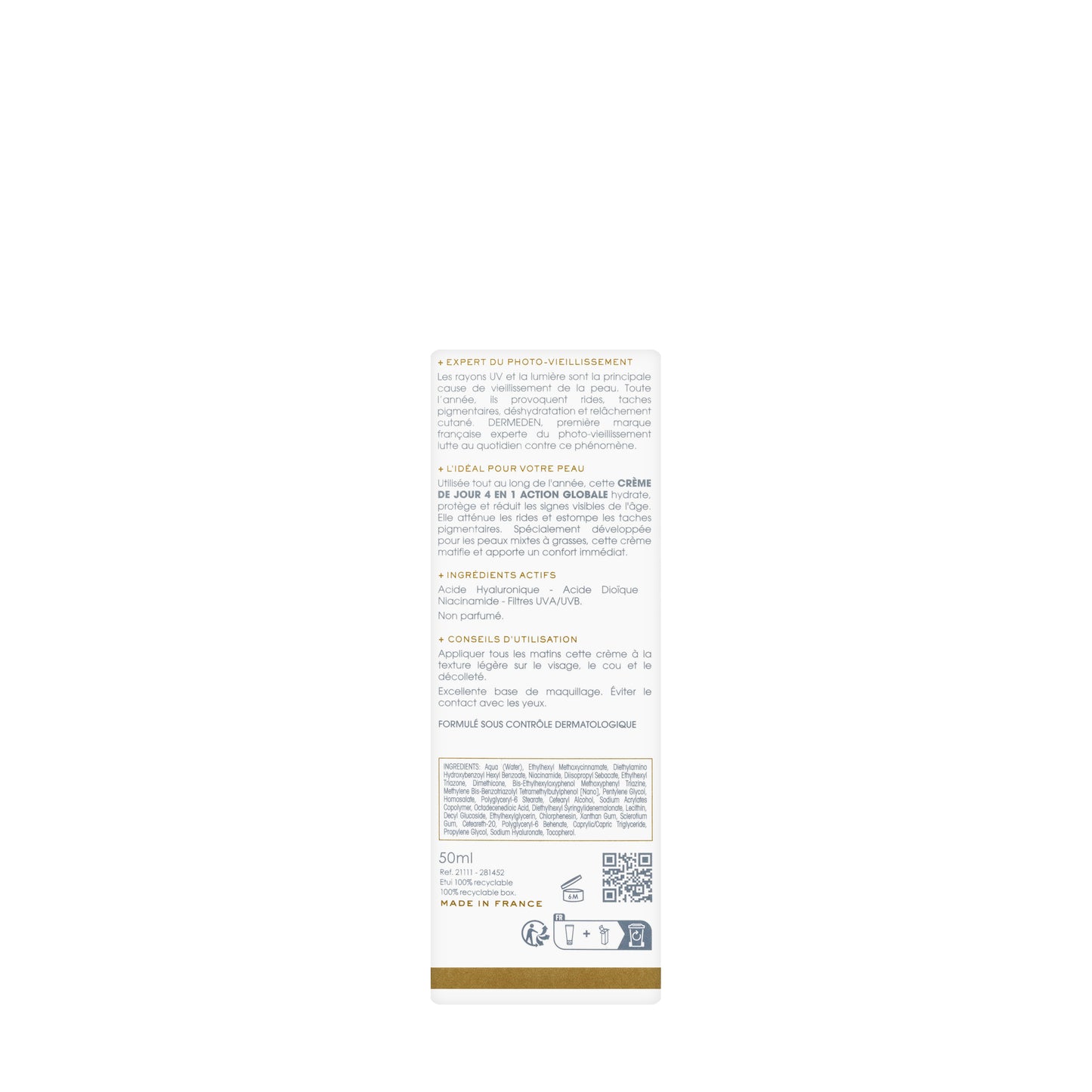 DermEden Day Protocole 4 in 1 Combination to Oily Skin SPF 50+ Day Cream 50 ml