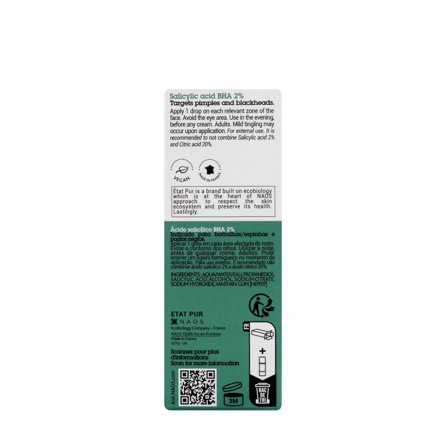 Etat Pur Pure Active Salicylic Acid BHA 2% Pimples, Blackheads Serum 15 Ml