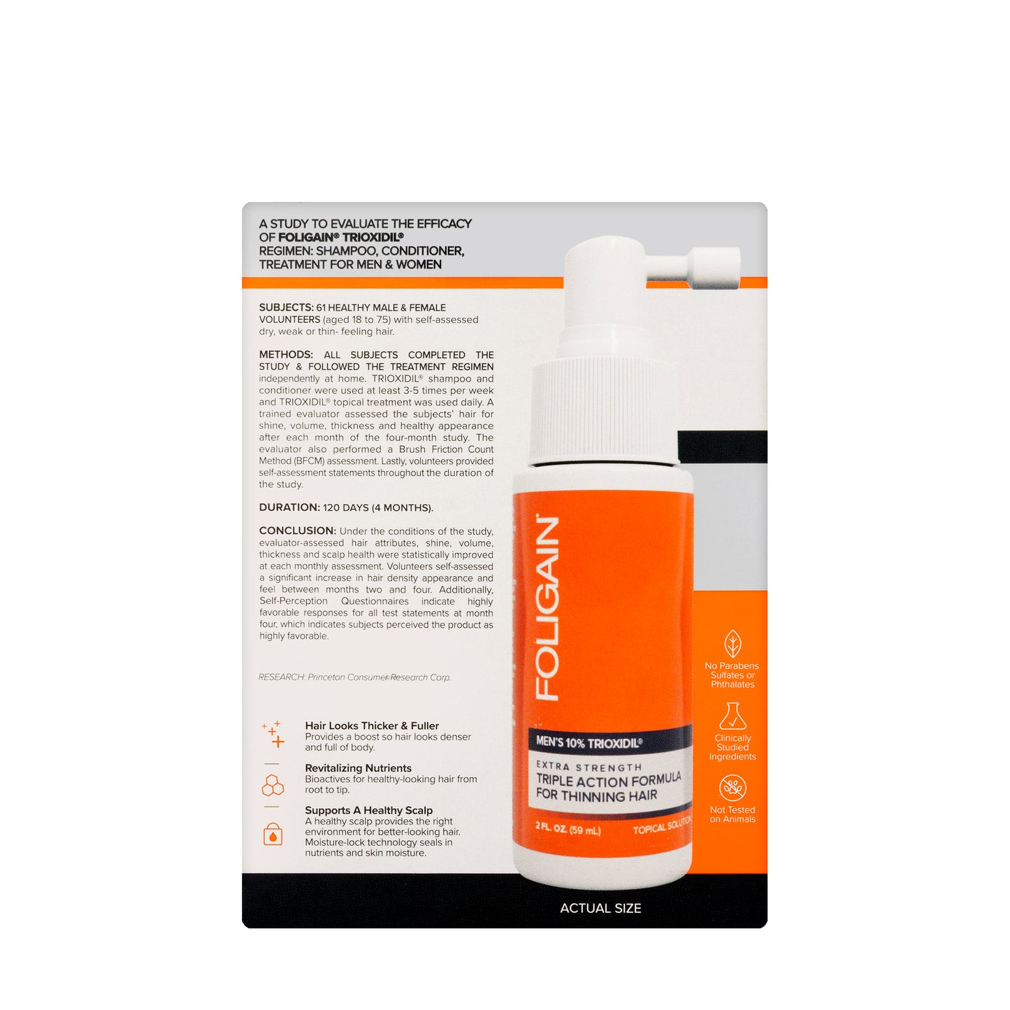 Foligain Men's 10% Trioxidil Extra Strength Topical Solution for Thinning Hair 59 Ml