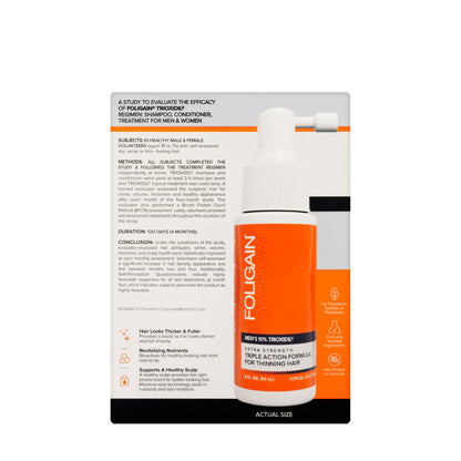 Foligain Men's 10% Trioxidil Extra Strength Topical Solution for Thinning Hair 59 Ml