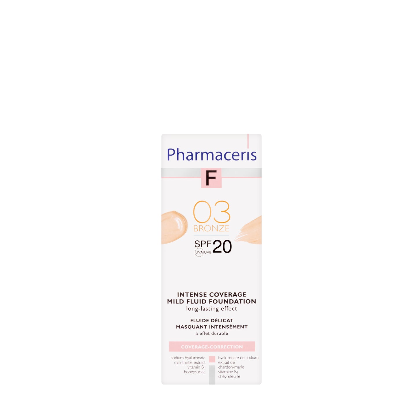 Pharmaceris F Coverage-Correction Mild Fluid Foundation SPF 20 Shade 03 Bronze 30 Ml