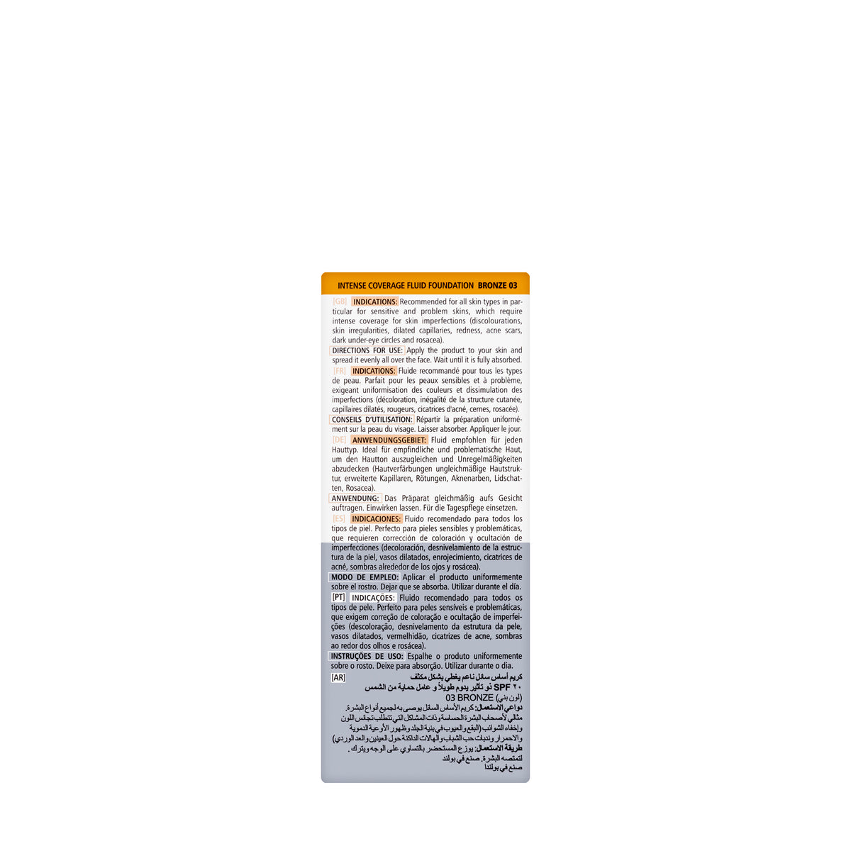 Pharmaceris F Coverage-Correction Mild Fluid Foundation SPF 20 Shade 03 Bronze 30 Ml