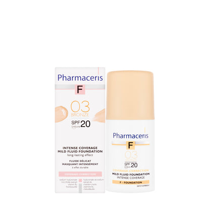 Pharmaceris F Coverage-Correction Mild Fluid Foundation SPF 20 Shade 03 Bronze 30 Ml