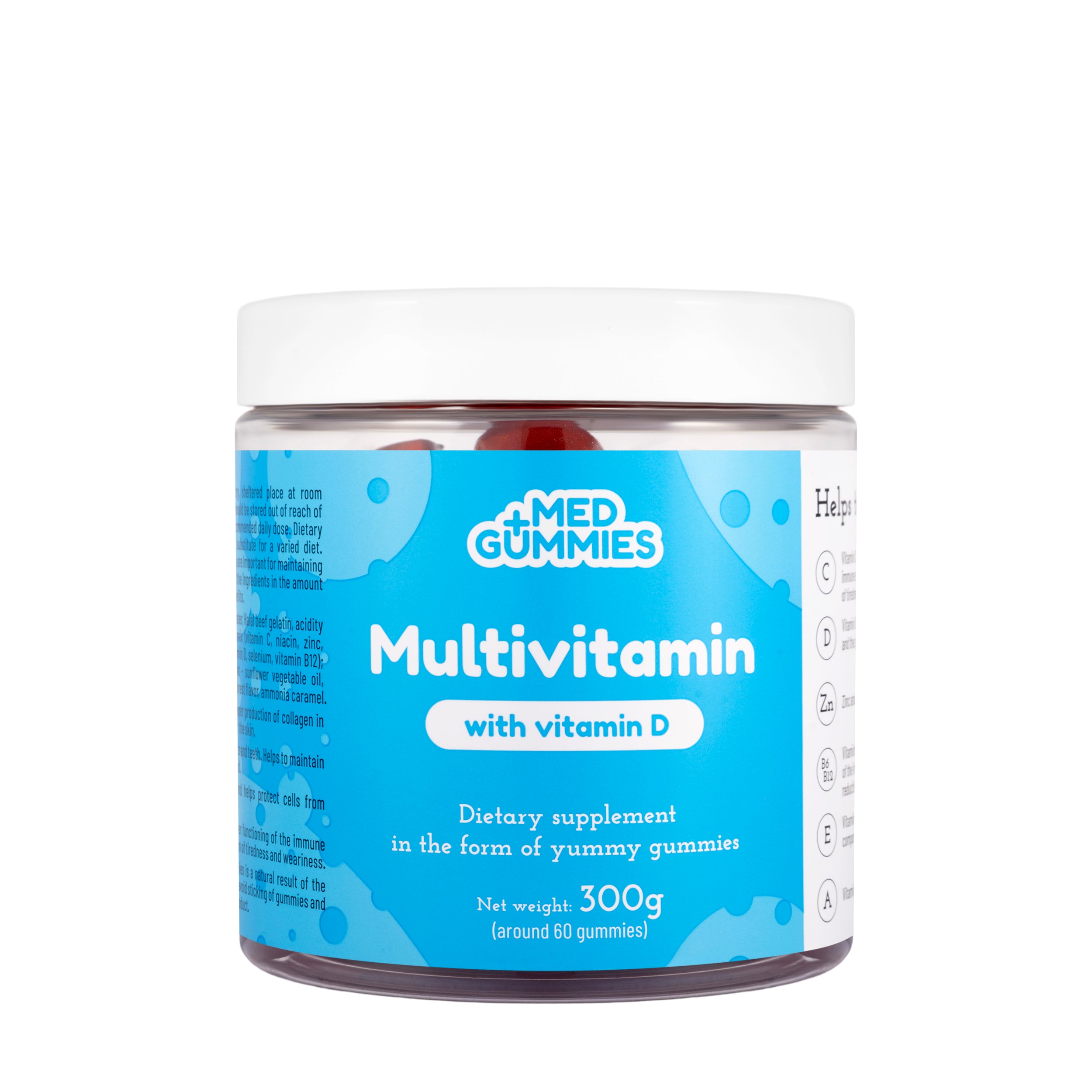 Med+ Gummies multivitamin with Vitamin D 300g 60 Gummmies