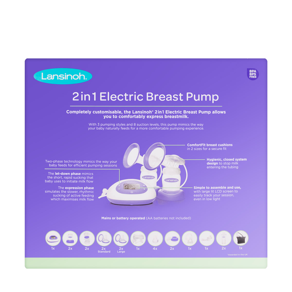 Lansinoh 2-in-1 Double Electric Breast Pump