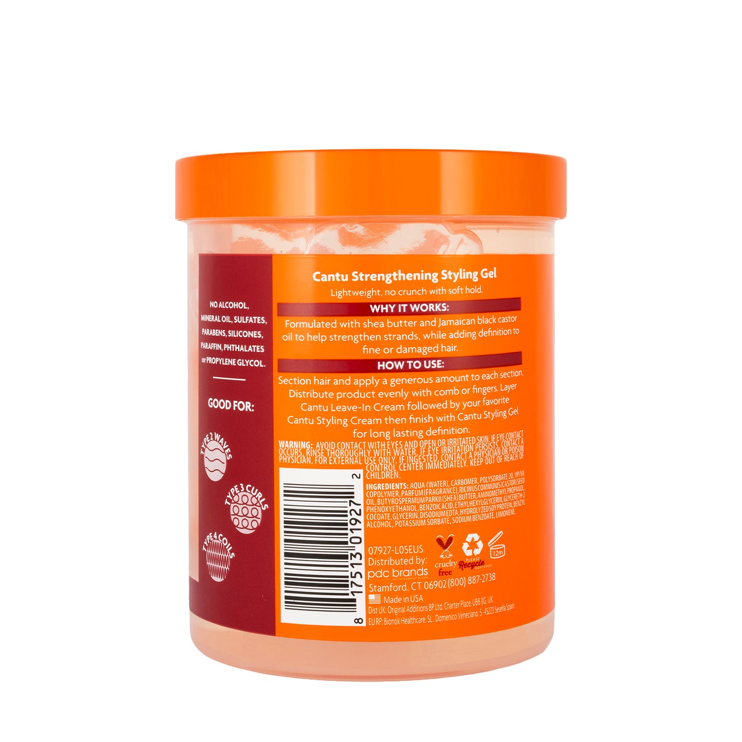 Cantu Shea Butter Flexible Hold Strengthening Styling Gel with Jamaican Black Castor Oil 524 Gm