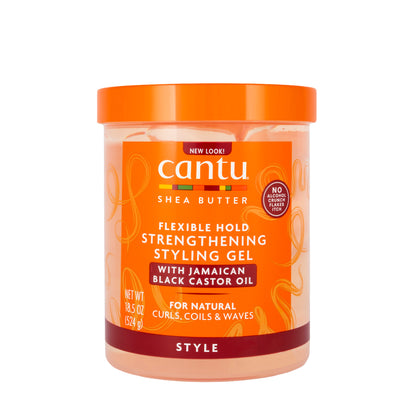 Cantu Shea Butter Flexible Hold Strengthening Styling Gel with Jamaican Black Castor Oil 524 Gm