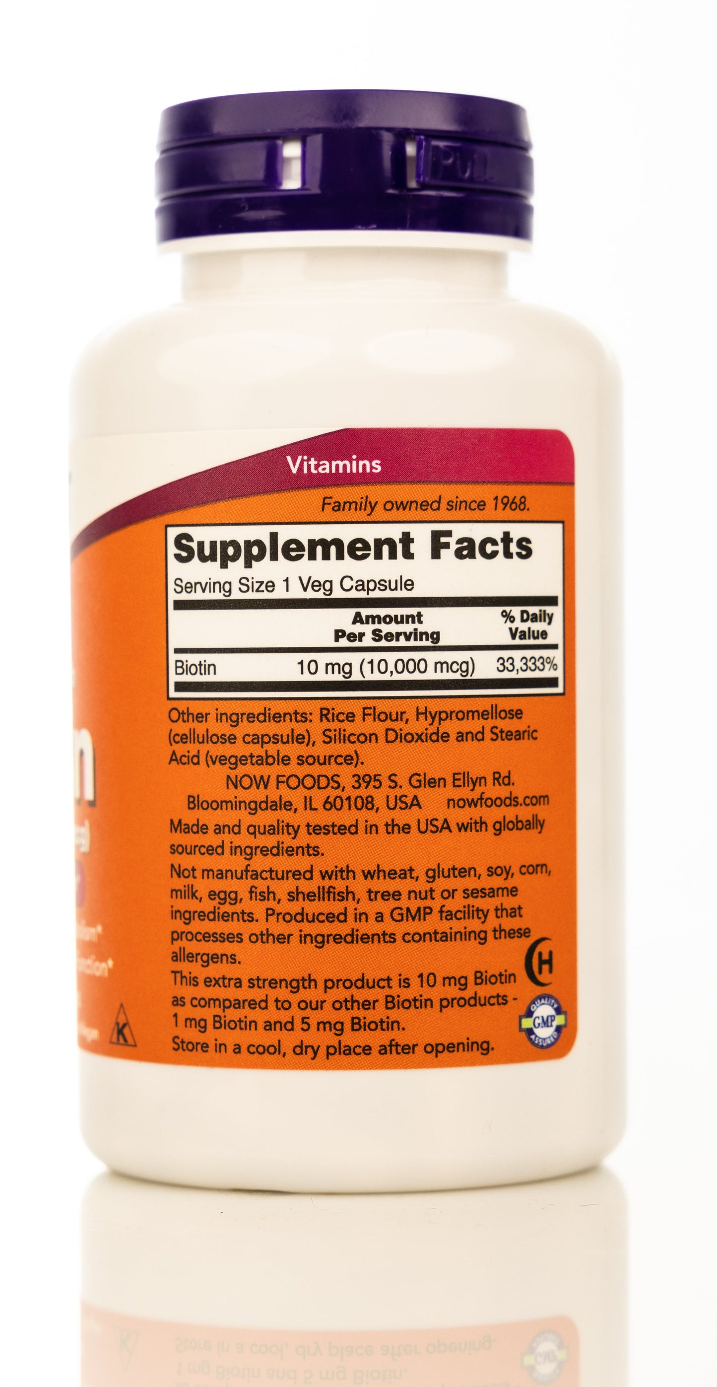Now Biotin 10000mcg 120 Veg Capsules