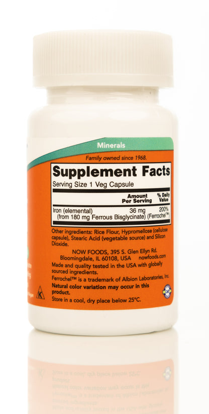 Now Iron 36mg 30 Veg Capsules