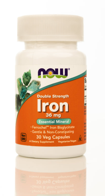 Now Iron 36mg 30 Veg Capsules