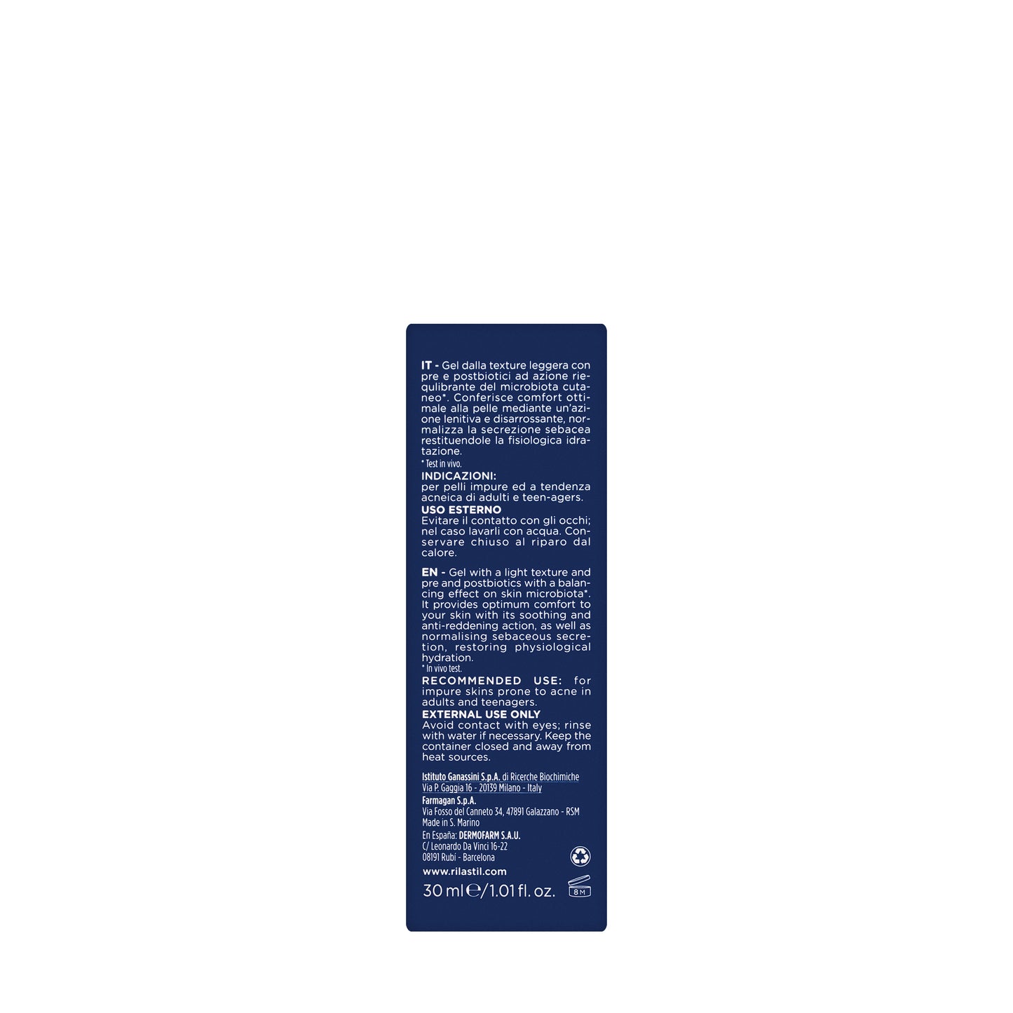 Rilastil Acnestil PB Soothing Sebum Gel 30 Ml