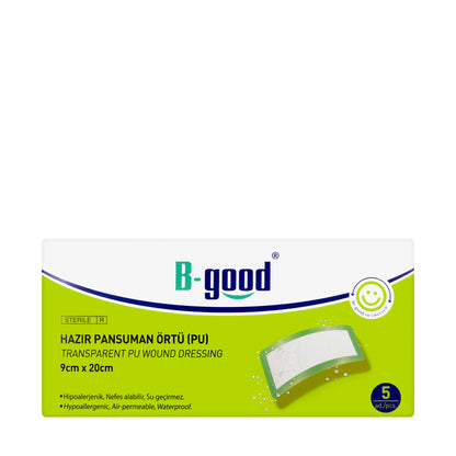 B-Good Transparent Pu Wound Dressing 9X20Cm 5 Pieces