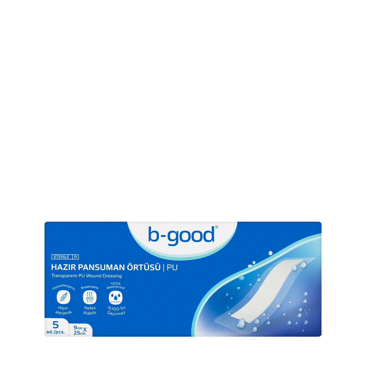 B-Good Transparent Pu Wound Dressing 9X25Cm 5 Pieces