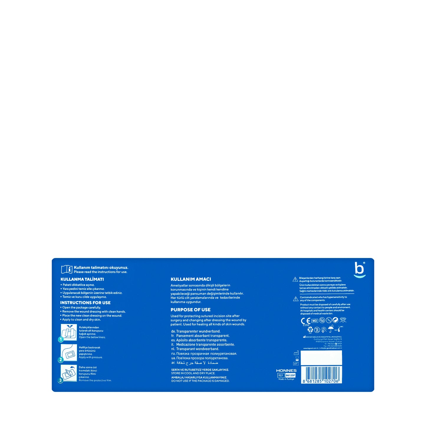 B-Good Transparent Pu Wound Dressing 9X25Cm 5 Pieces