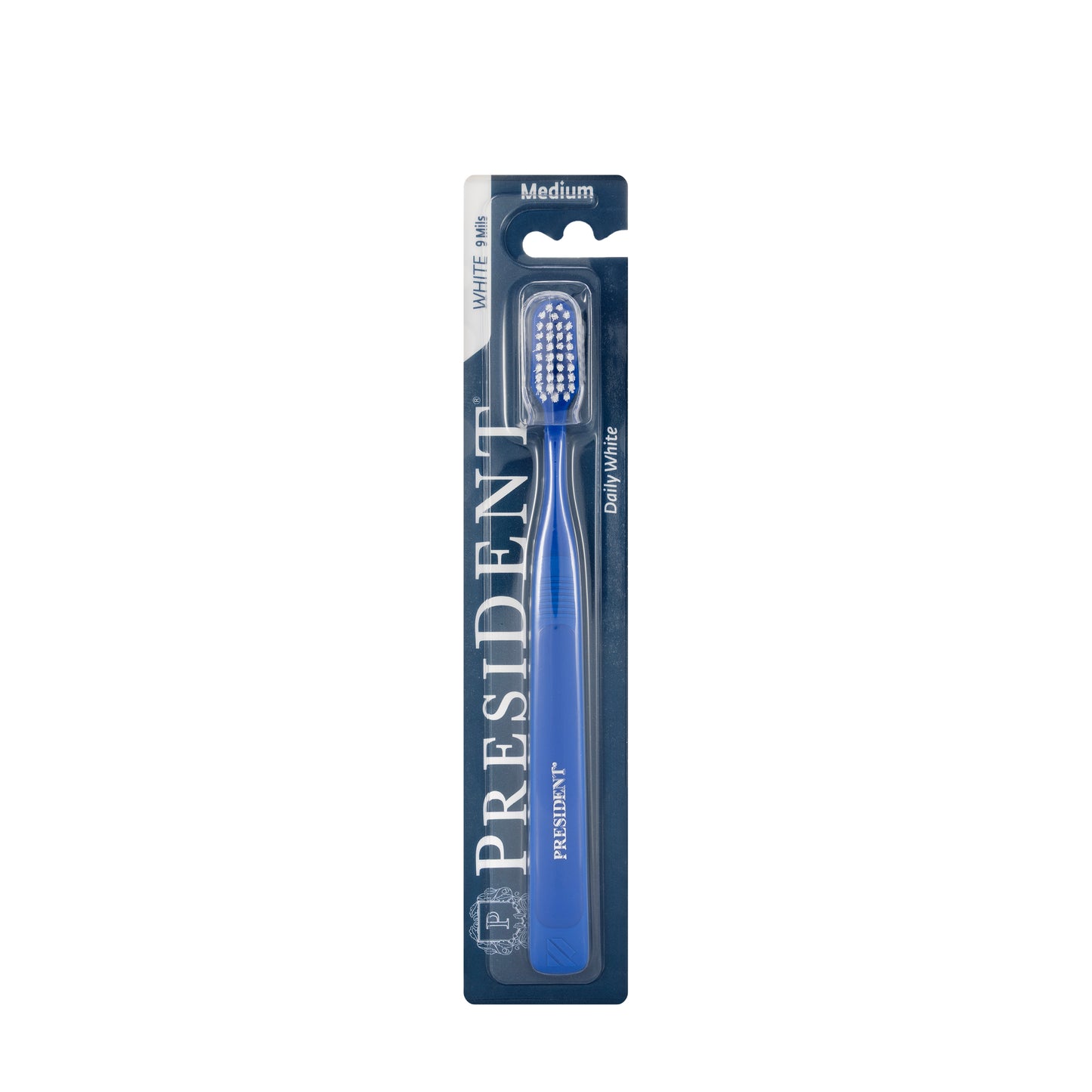 President Daily White Toothbrush- Medium