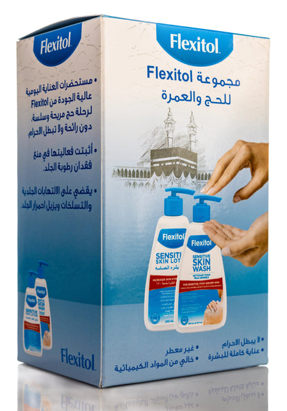 Flexitol Hajj and Umrah Care Set (Sensitive Skin Set)  Sensitive Skin Wash + Lotion