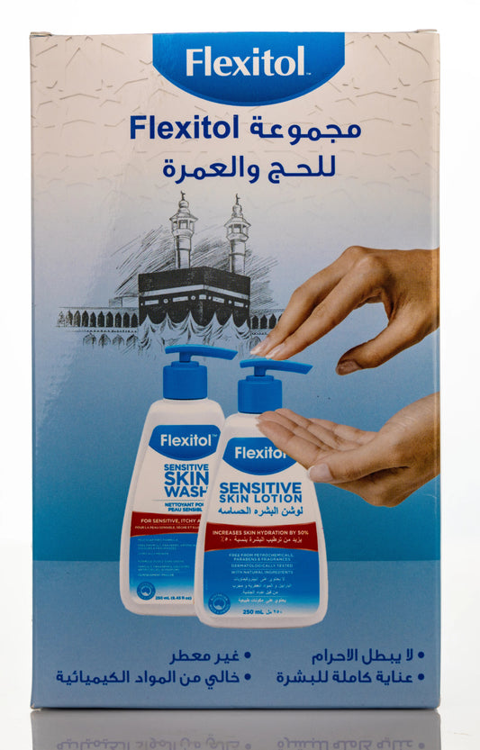Flexitol Hajj and Umrah Care Set (Sensitive Skin Set)  Sensitive Skin Wash + Lotion