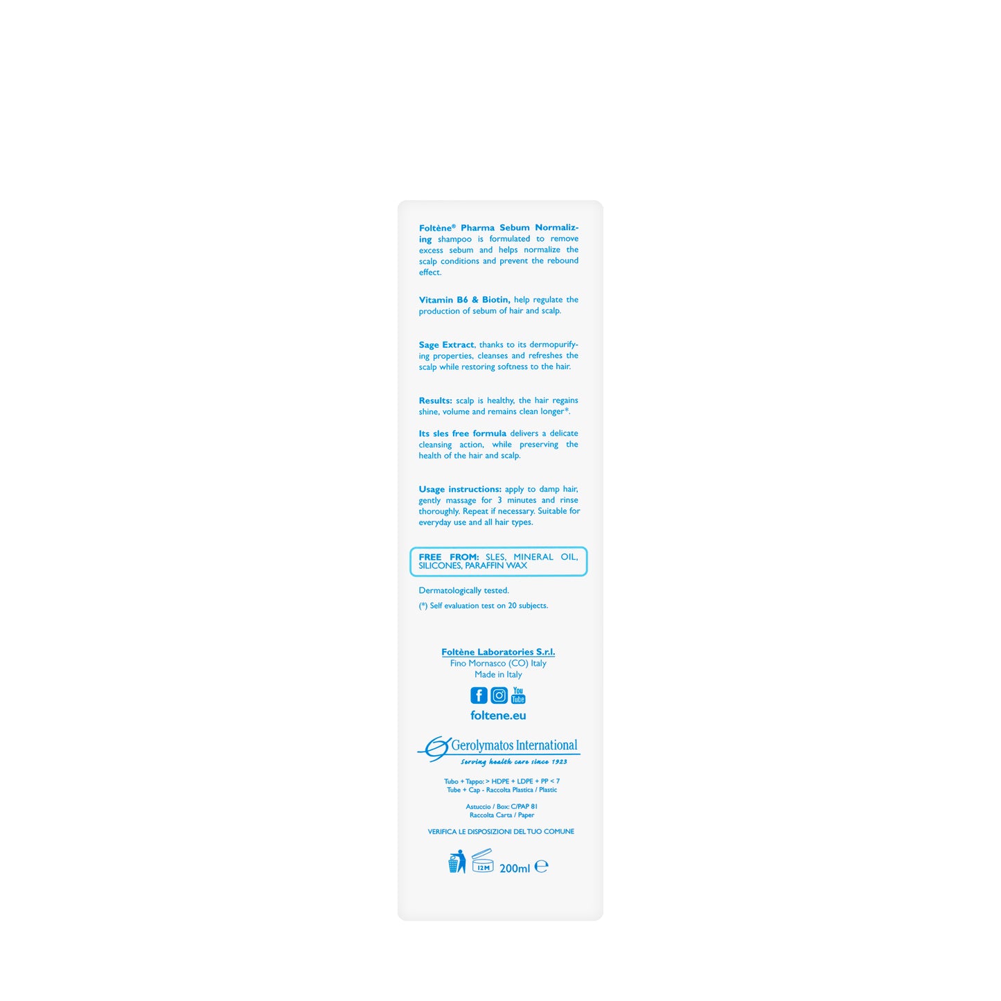Foltène Sebum Normalizing shampoo 200 Ml