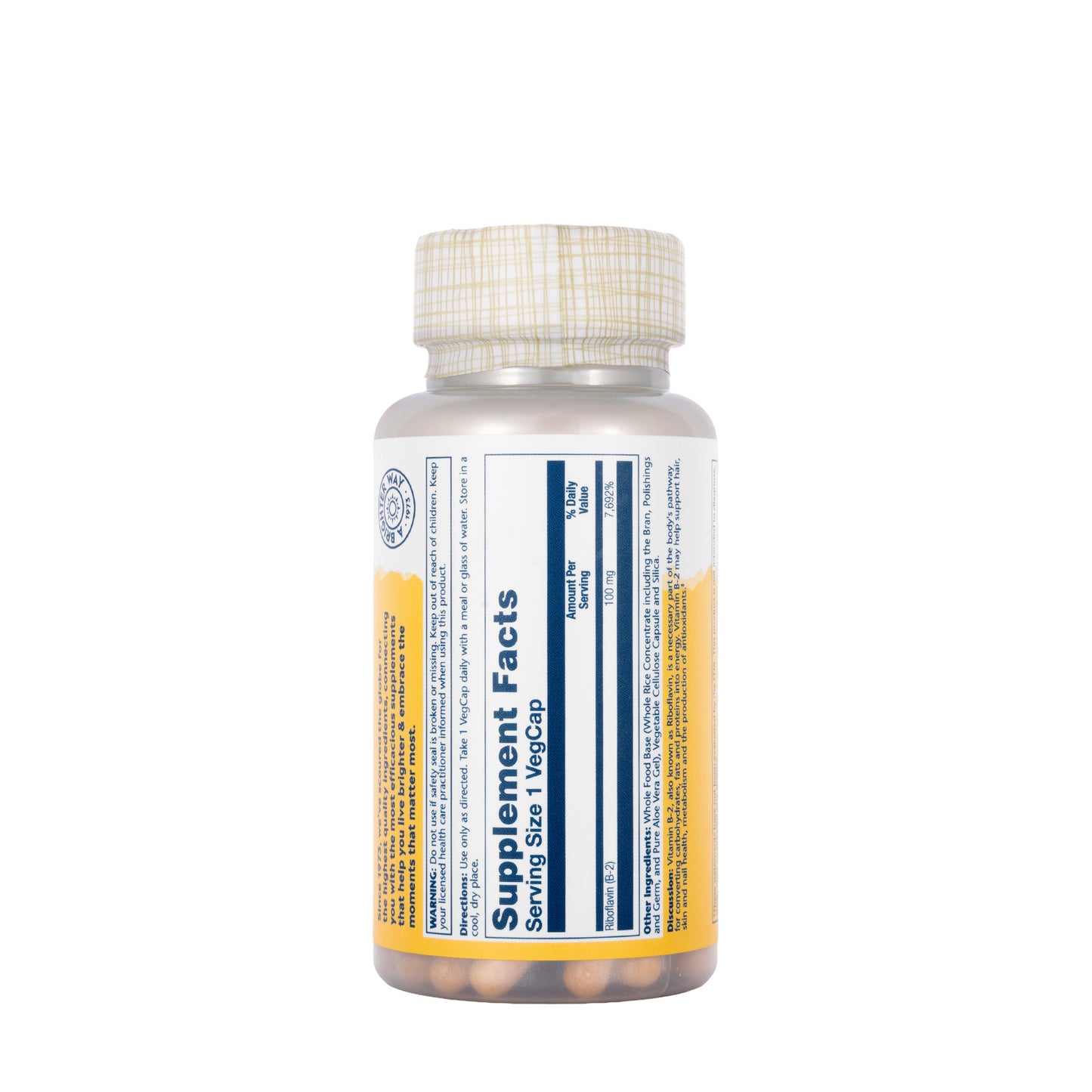 Solaray Vitamin B-2 100mg 100 Capsules