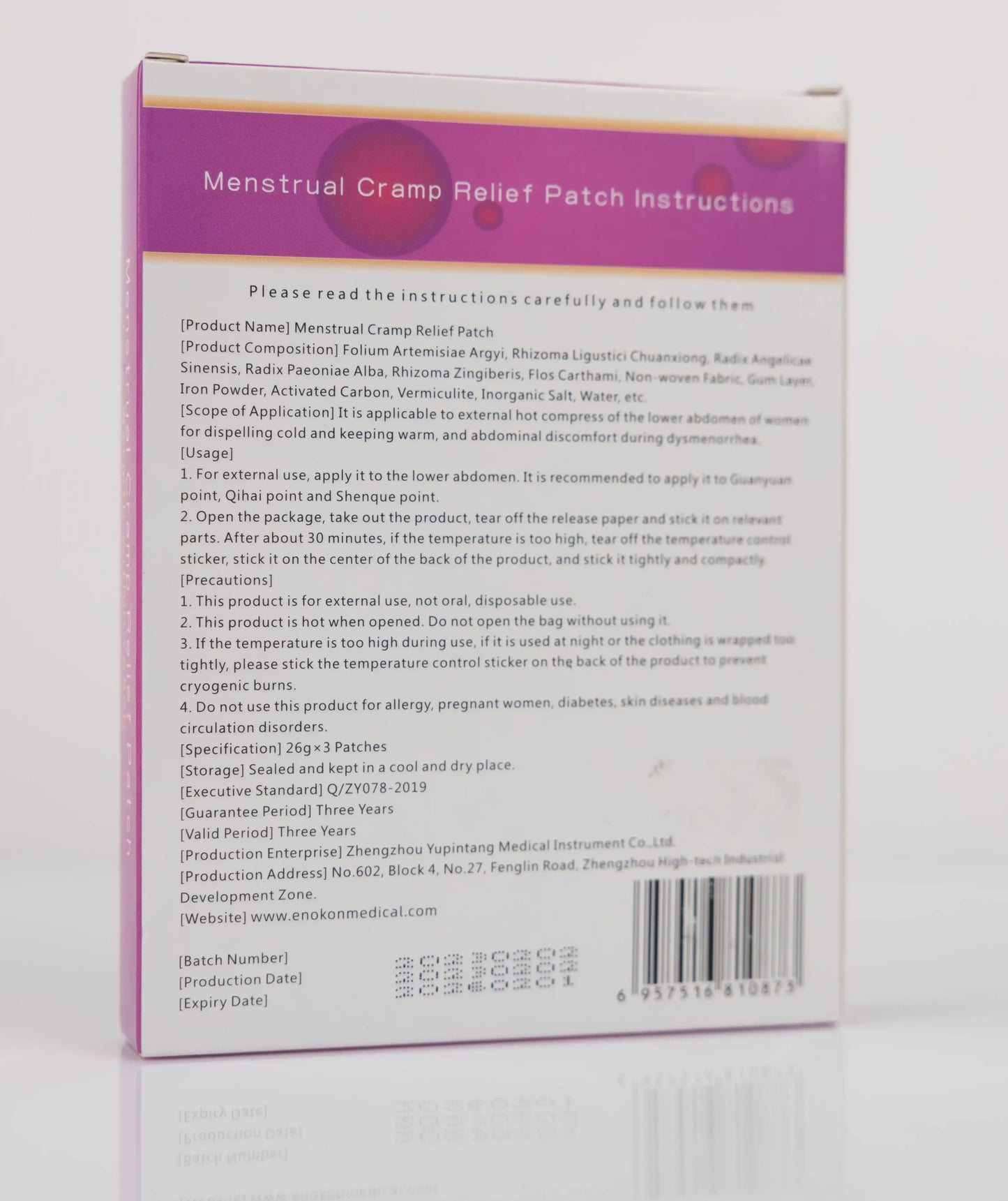 Enokon Menstrual Cramp Relief Patch 3 Pieces