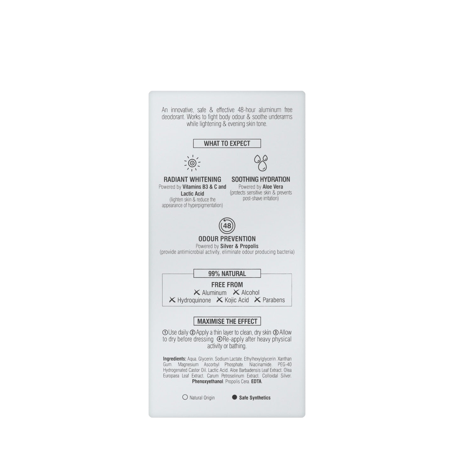 Beesline 48 Hours Men Whitening Roll On Deo Zero Aluminum Silver Power 50 Ml [Fragrance Free] 1+1 Offer Pack