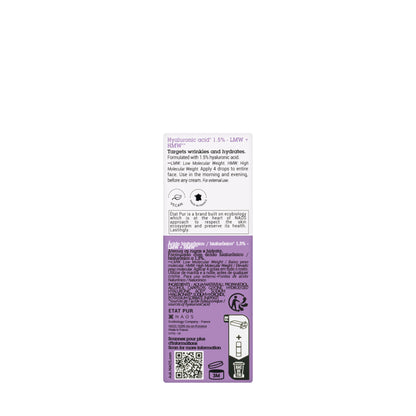 Etat Pur Pure Active Hyaluronic Acid 1.5% Wrinkle Filler, Hydration Serum 15 Ml
