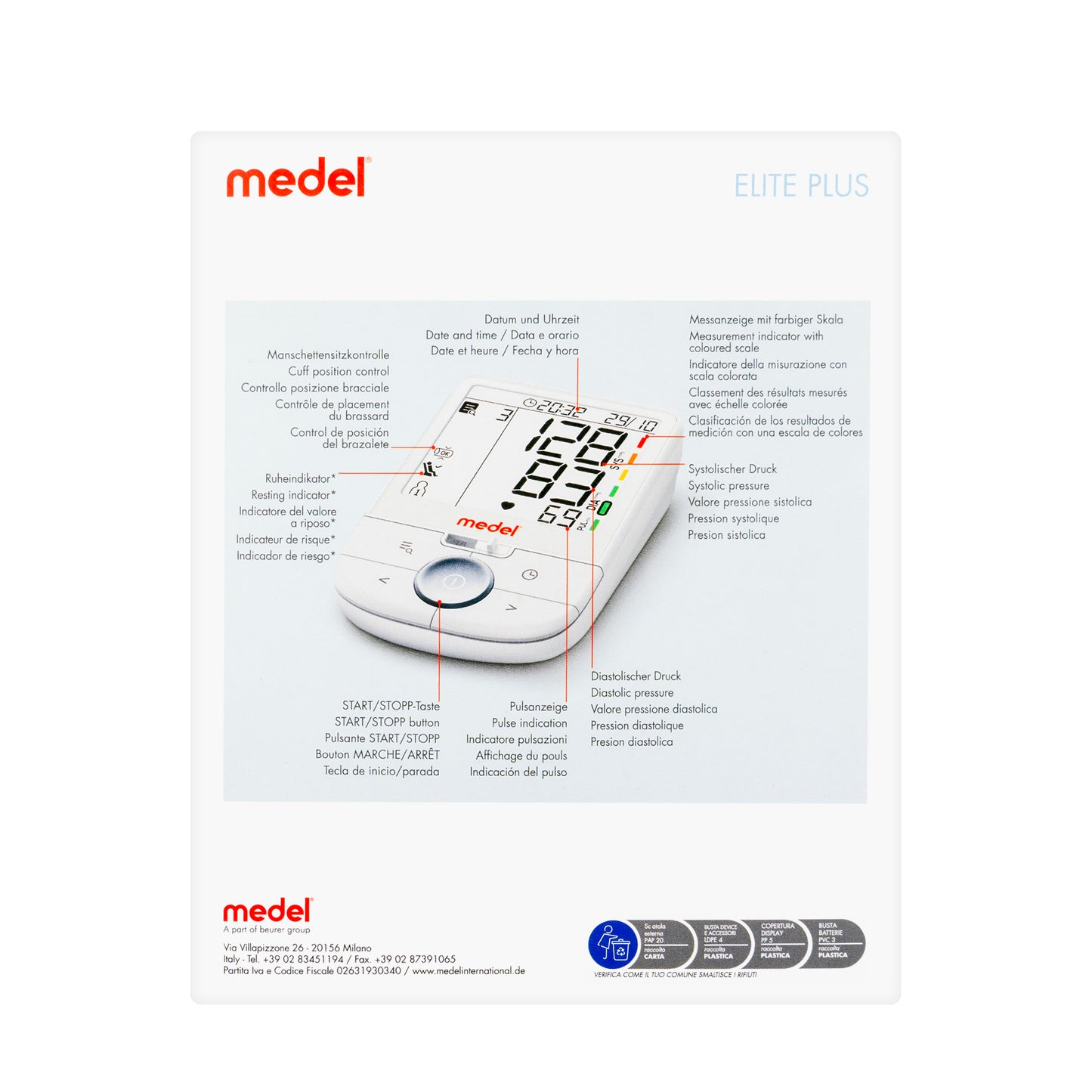 Medel Elite Blood Pressure Monitor[95123/1392S/60098]