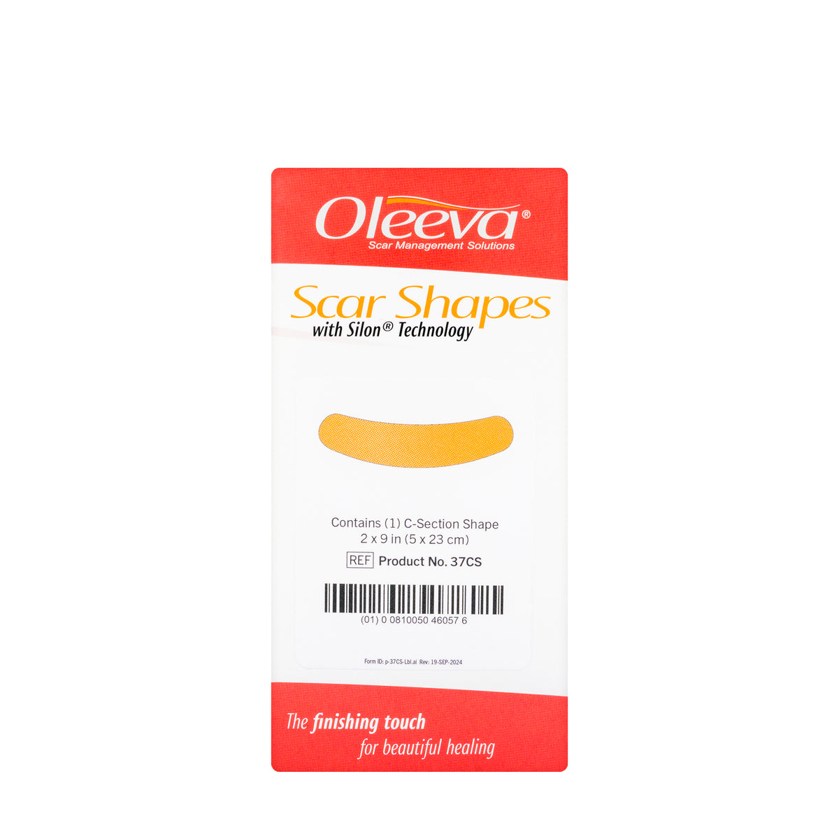 Oleeva Fabric Scar Shapes C-Section Silicone Gel Sheet (2 x 9 in / 5 x 23 Cm)  1 Piece