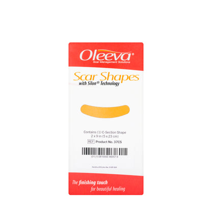 Oleeva Fabric Scar Shapes C-Section Silicone Gel Sheet (2 x 9 in / 5 x 23 Cm)  1 Piece