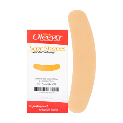 Oleeva Fabric Scar Shapes C-Section Silicone Gel Sheet (2 x 9 in / 5 x 23 Cm)  1 Piece