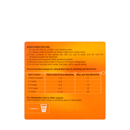 Hydralyte Orange Sachet 10X4.9 gm