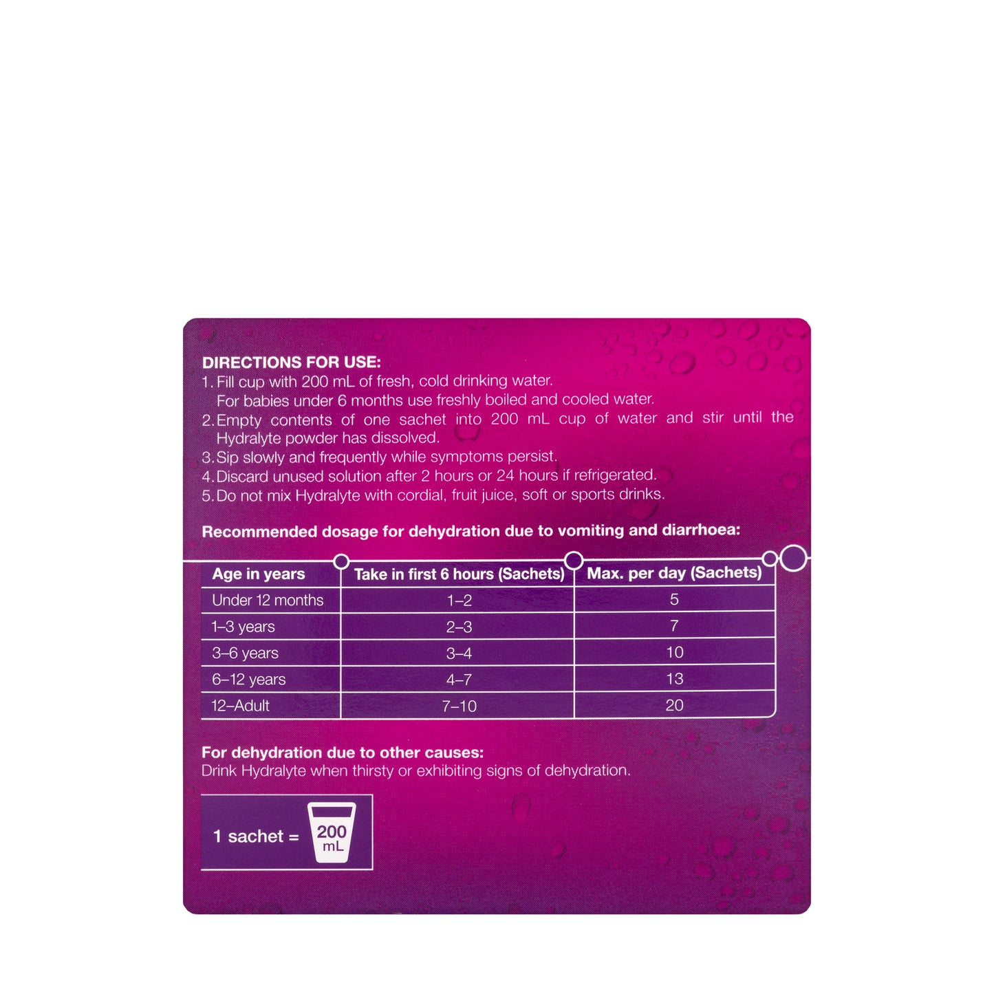 Hydralyte Apple & Blackcurrant Sachet 10X4.9 gm