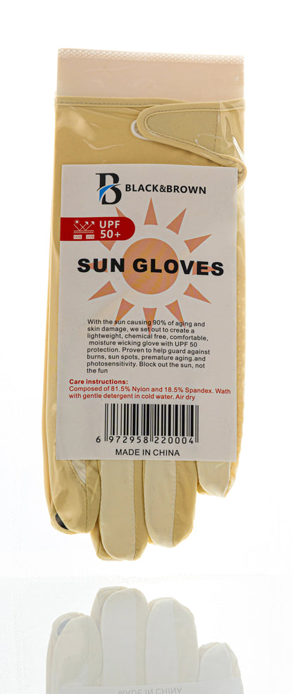 Black & Brown Sun Gloves UPF 50+ 1 Pair