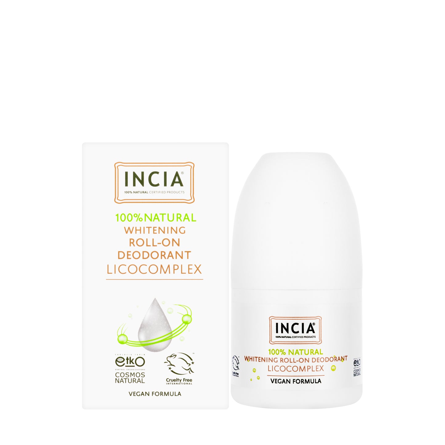 Incia Natural Whitening Deodorant Roll 50 Ml
