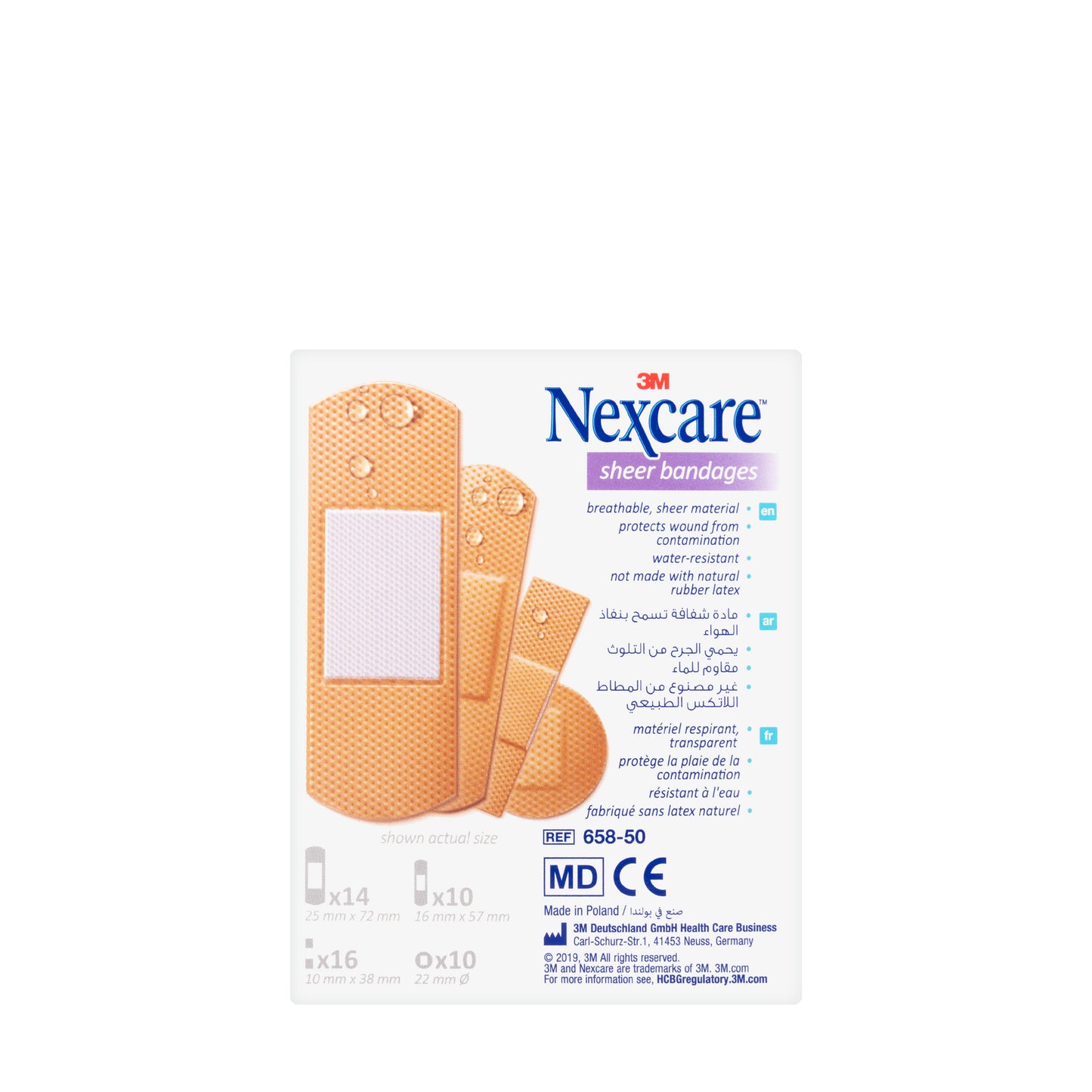 Nexcare Sheer Band Assorted 50 Pieces