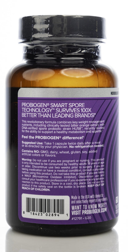 Probiogen Weight Support Spore Probiotic 60 Capsules