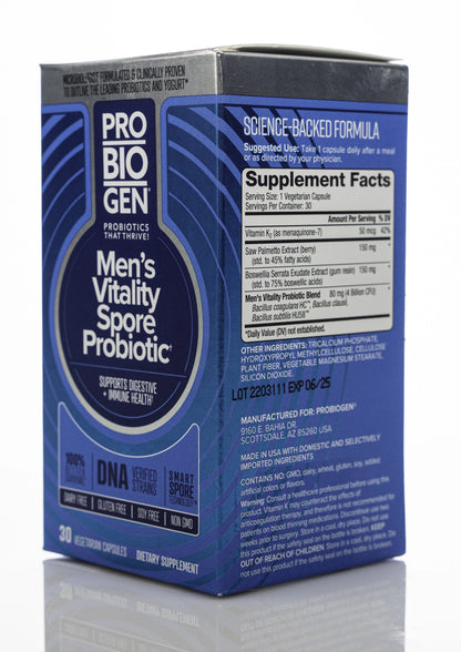 Probiogen Men's Vitality Spore Probiotic 30 Capsules