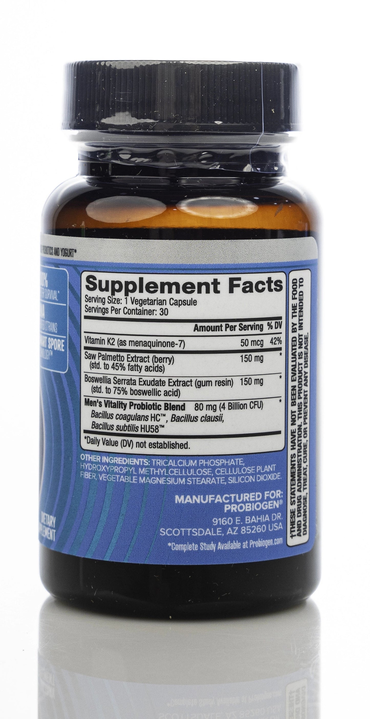 Probiogen Men's Vitality Spore Probiotic 30 Capsules
