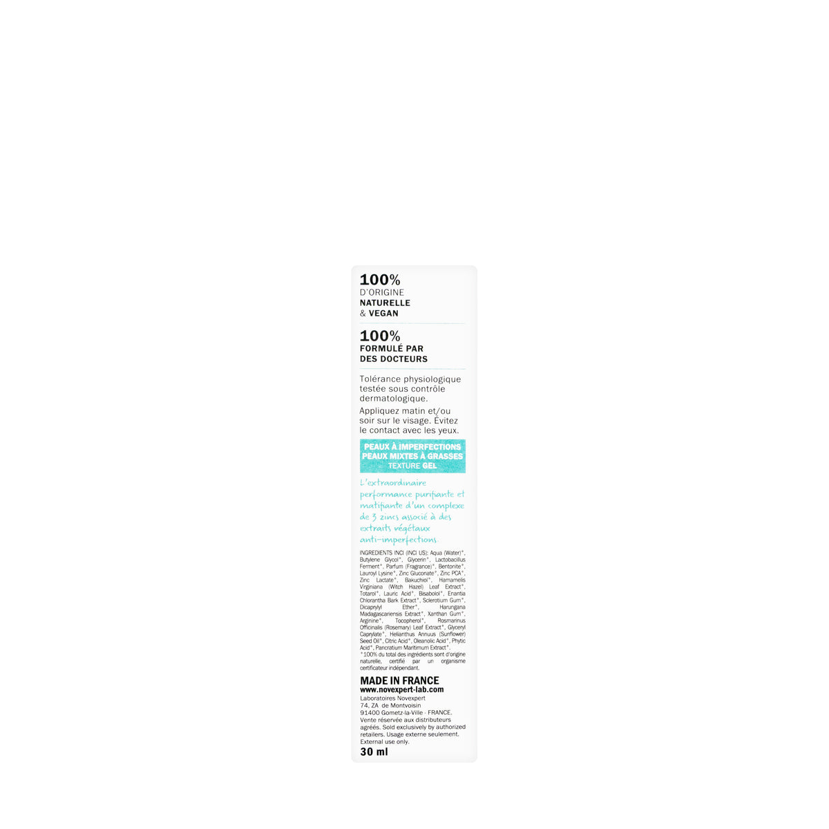 Novexpert Trio-Zinc Purifying Gel 30 Ml